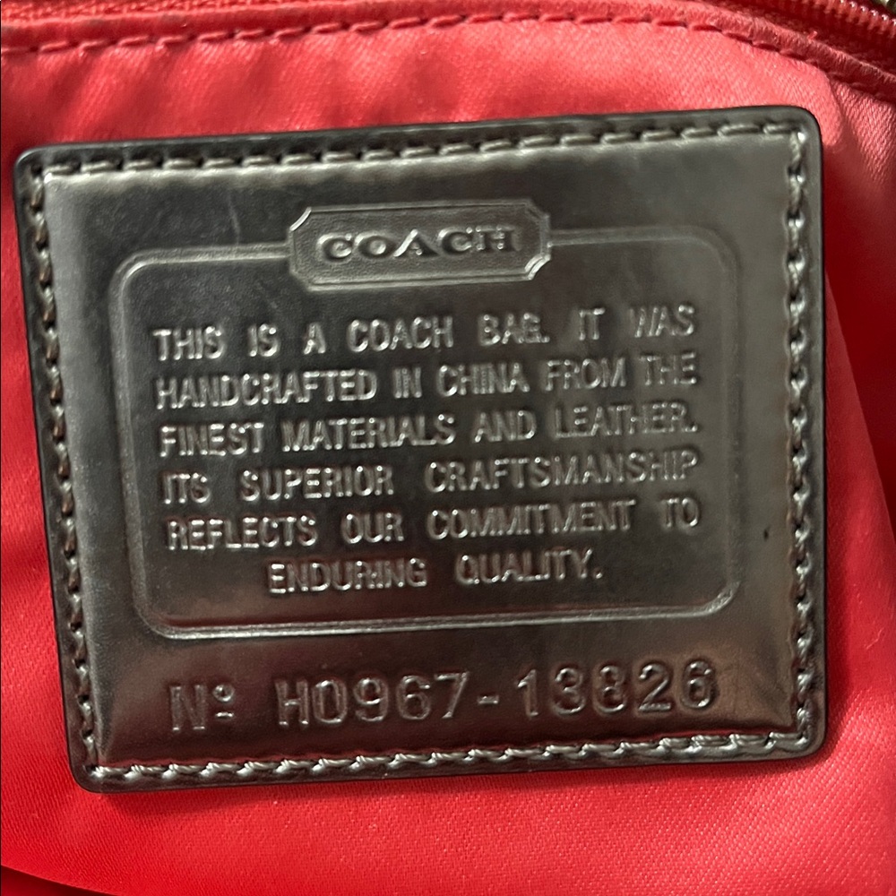 COACH Black Signature Jacquard Tote bag purse Poppy numbered - Picture 4 of 9